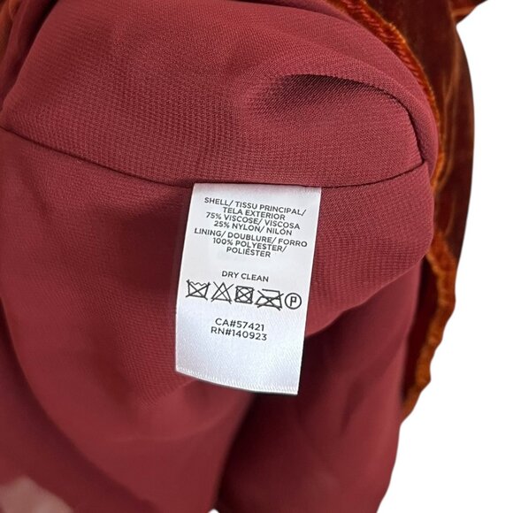 Loft Velvet Vneck Blouse Orange Medium Witchy Whimsygoth Fairy Grunge Halloween - Picture 4 of 4